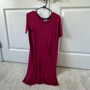 Women’s Wine colored T-shirt Dress